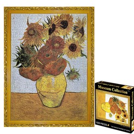 TINYOUTH 1000 Piece Puzzle for Adults, Sunflowers, Museum Collection Puzzle, 50 x 70 cm, 2 mm Thick, Famous Painting Puzzle, Stress Relief, Staycation Kill Time for Adults, Children, 14+