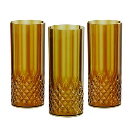Fun Express Amber Patterned Plastic Water Cups, Set of 12, 14 oz, 6" Height, Great for Weddings, Bridal Showers, Thanksgiving and Fall Events