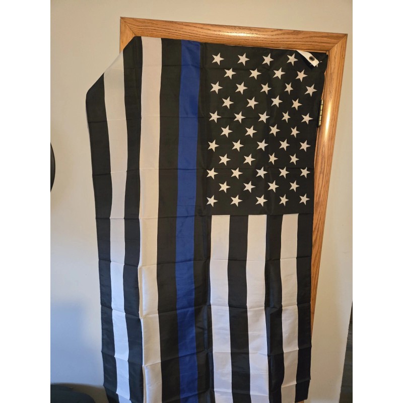 Six Foxes Thin Blue Line USA Flag 3x5 ft w/