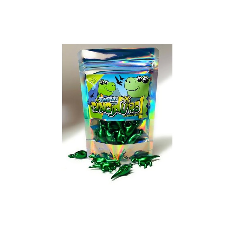 Dissolvable Dinosaurs - 15 x Kiwi Scented Bath Pearls. Bath