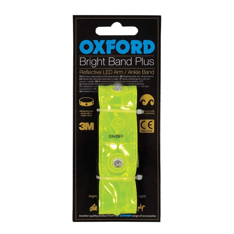 Oxford Bright Plus Wearable Reflective LED Arm/Ankle Band - Yellow,