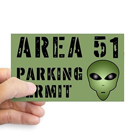 CafePress Area 51 Alien Parking Permit Rectangle Sticker Rectangle Bumper Sticker Car Decal
