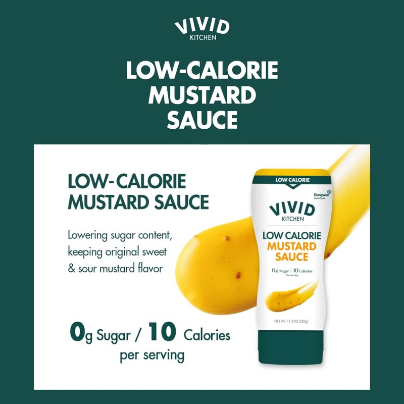 VIVID KITCHEN Low-Calorie Mustard Sauce - 2 Pack - Low