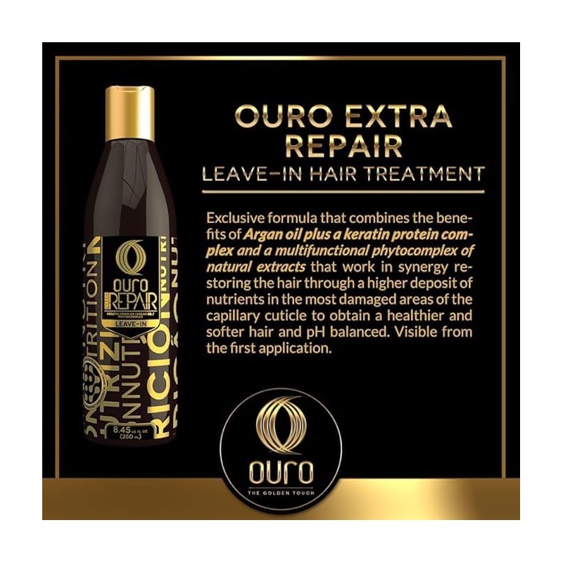 Ouro Extra Repair Keratin Complex Argan Tratamiento Extra Nutritivo 250ml.