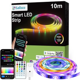 sailsco Led Lights for Bedroom 32.8ft Music Sync Color Changing Strip Lights with Remote and App Control RGB Strip for Room Home Kitchen Party Stairs bar Decoration