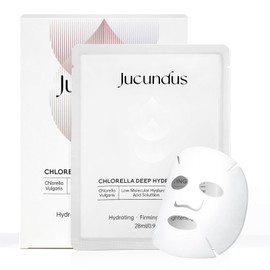 Jucundus Chlorella Deep Hydrating Mask,with Bio-Collagen,Hyaluronic Acid and Chlorella | Sheet Facial Mask Skincare | Improves Hydrating,Firming,Glowing | Skin moisturizer masks,1count