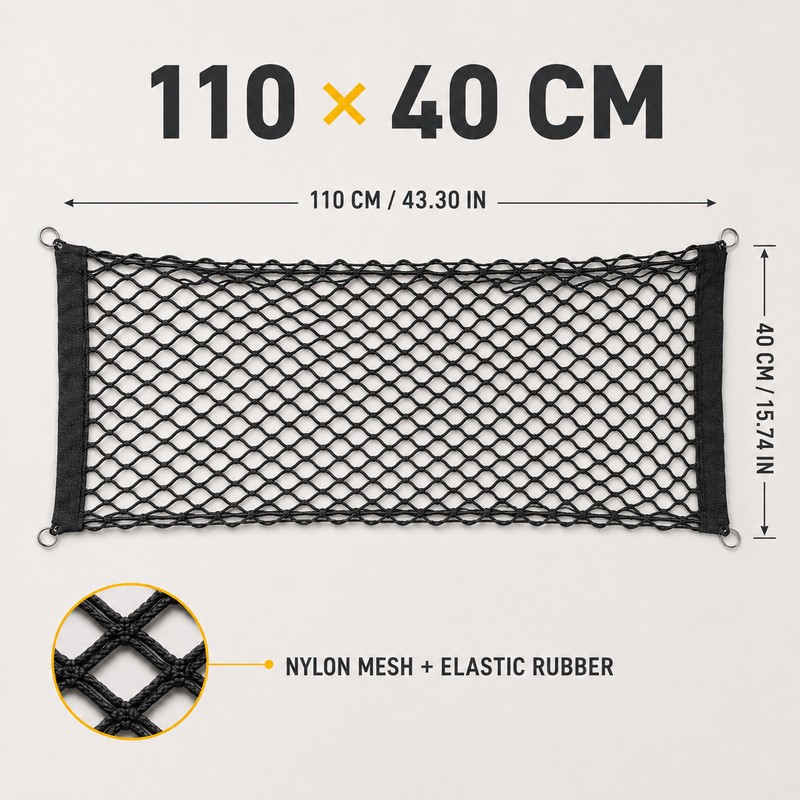 Universal Elastic Nylon Car Cargo Net with Hooks for SUV,