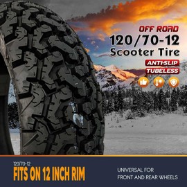 120/70-12 Knobby Tire 120/70/12 Off Road Neumático 120 70 12 Off Tubeless Tyre 280KPA