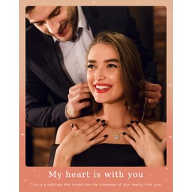 CREENCIA Wife Gifts Sterling Silver Necklaces for Women, Jewelry White Gold, Girlfriend Birthday Valentines Mothers Day Gifts, Daughter Necklace, Mom Heart Jewel, Anniversary for Her