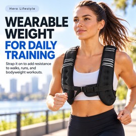 12 lb Weighted Vest for Walking & Strength Training – Reflective Stripe Workout Vest for Running, Fitness and Exercise