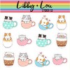 Cat Tea Cups Planner Sticker | Libby and Lou Sticker