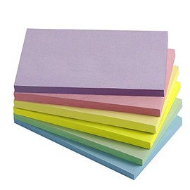 Vanpad Sticky Notes 3x5 in Pastel Post Stickies Super Sticking Power Memo Pads Strong Adhesive, 6 Pads/Pack, 75 Sheets/pad