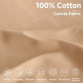 Simple&Opulence 100% Cotton Canvas Fabric 10oz. 59 Inch by The Yard, Nature Duck Fabric Textile Medium Weight for Painting, Sewing, Crafts, Embroidery, Bag, Handmade Home Decor(1 Yard, Apricot)