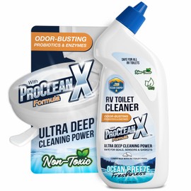 Clean Camper RV Toilet Bowl Cleaner ProClean X™ Formula | Enzyme & Probiotic Powered | Safe for RV Toilets, Holding Tanks & Sensors | Eliminates Odors, Removes Stains | Eco-Friendly