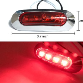JXOFROAD 3.8" 6pcs Red Boat Marine Lights Waterproof , LED Interior Navigation Cockpit Transom Decoration and Deck Light for Kayak Yacht Pontoon