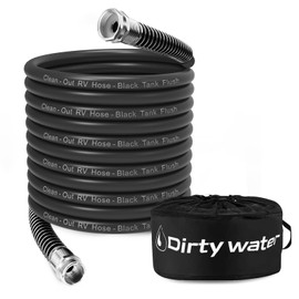 Camper & RV Black Water Hose - No-Kink Design Camper Sewer Hose - RV Accessories With Storage Bag - Perfect For Black Water, Gray Water, And RV Tank Cleaning, 50FT 5/8" Diameter