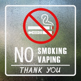 4pcs No Smoking Stickers, 6x6 Inch No Smoking No Vaping Vinyl Sticker Decal No Smoking Signs for Window Vehicles Car Store Restaurant Business Building Indoor Outdoor