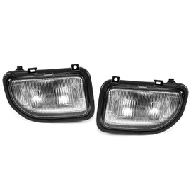 HECASA Pair Fog Lights Compatible with 1991-1995 Toyota MR2 With Halogen Bulbs Clear Glass Fog Lamps DRL Daytime Running Light (Clear Lens+Chrome Housing)