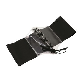 Women's Fashion Corset Clear Belt High Waist Elastic Black Waistband Size S M