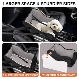 TKYZ Center Console Dog Car Seat,Pet Puppy Car Seat,Middle Console Dog Armrest Booster Seat for Small Dogs(Black)