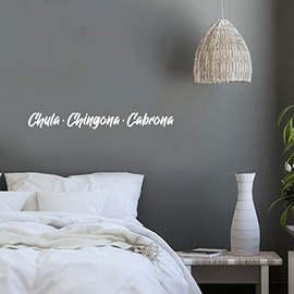 Vinyl Wall Art Decal - Chula. Chingona. Cabrona - 3" x 30" - Trendy Spanish Inspirational Feminine Spanish Quote Sticker for Office Business Boutique Beauty Salon Coffee Shop Office Bedroom Decor