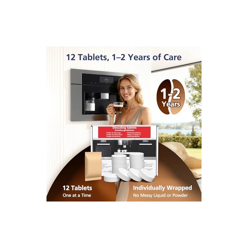 12 Coffee Machine Descaling Tablets for Miele and More