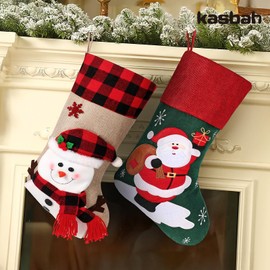 KASBAH Christmas Stockings Xmas Stockings Family Stockings for Christmas Large Stockings Fireplace Hanging Stockings Christmas Decorations