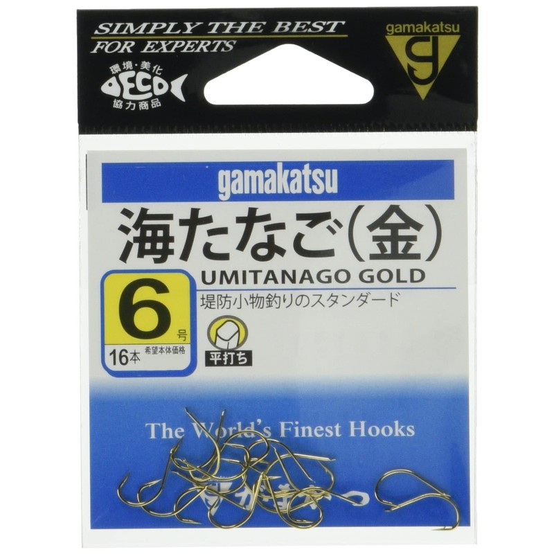 Gamakatsu Sea Tanago Hook Gold No. 6 Fishing Hooks