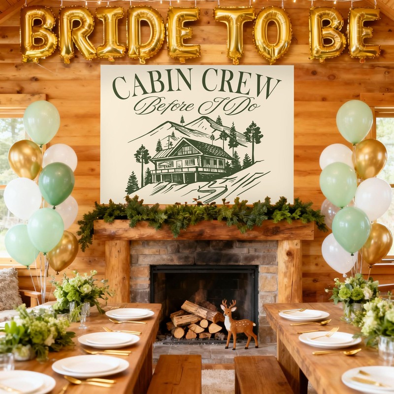 Camping Bachelorette Decoration Sash Cabin Crew Before i Do Backdrop