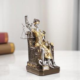 Dual-Purpose Goddess of Justice Resin Bookend & Decor Statue - Realistic Lady Justice Sculpture with Premium Craftsmanship, Lawyer Office Desk Decor, Legal Theme Gift for Home/Study (Athena Statue)
