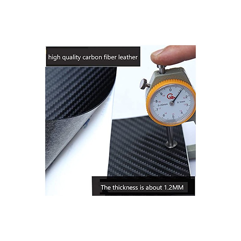 MAXDOOL 4Pcs Door Sill Protector Reflective 4D Carbon Fiber Leather