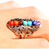 Lzz 925 Sterling Silver Healing Hollow Stone Adjustable 7 Chakra