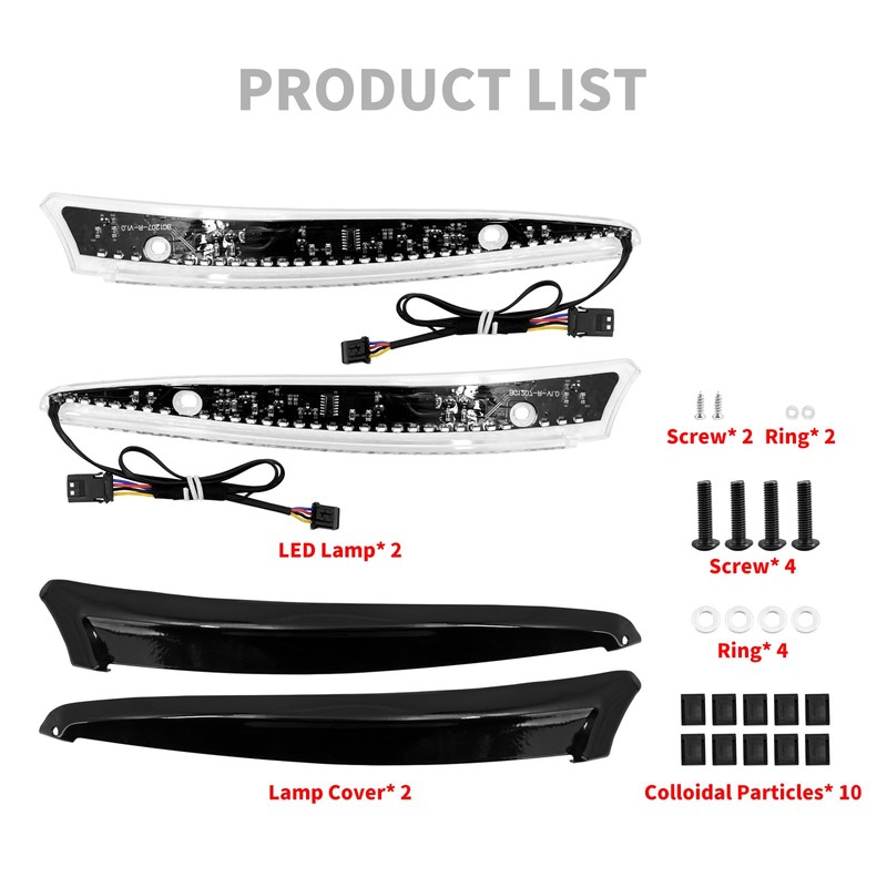 HCmotorku Windshield Trim Lights Windscreen Fairing LED Turn Signals Lamp