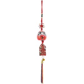 VILLCASE Japanese Omamori Amulet, Hanging Sachet Lucky Charms Blessing Bag Pendant for Car, Japanese Style Daruma Wind Chime Bell Car Pendant Goody Luck Ornament