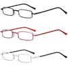 REAVEE 3 Pack Slim Pen Reading Glasses Small Tube Stylish