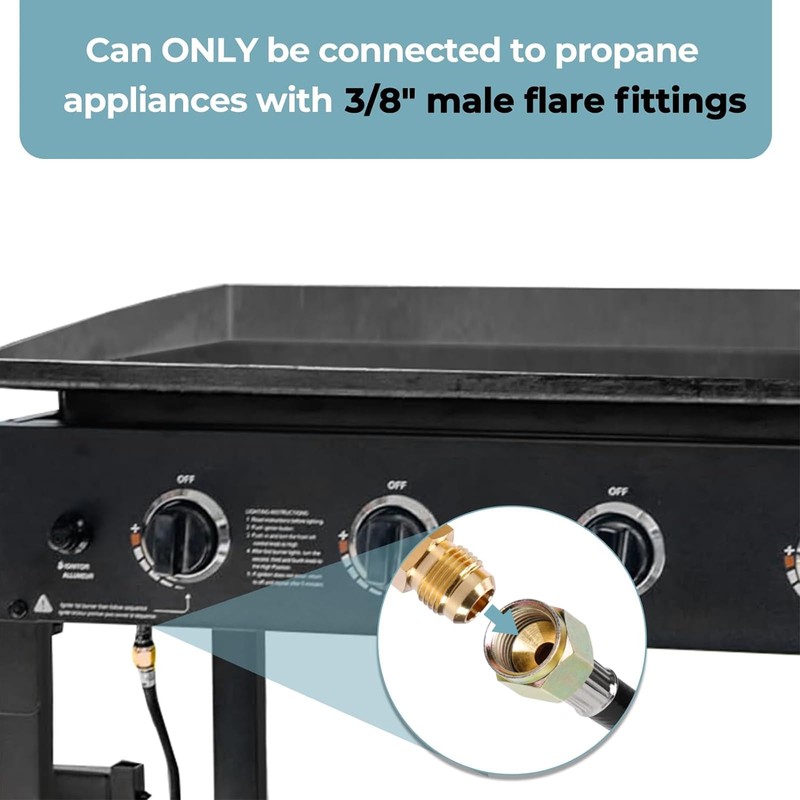 SHINESTAR 3.5 Feet Universal Gas Grill Regulator and Hose with
