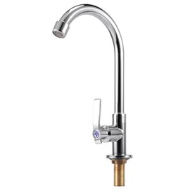 G1/2in Male Thread Zinc Alloy Kitchen Basin Sink Water Faucet Tap for Home Restaurant Silver