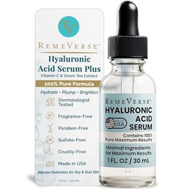 Hyaluronic Acid Serum 1 oz, 100 Pure Medical Grade Clinical Strength Hyaluronic Acid- Anti aging serum for your face, lips and décolleté. For dry...  