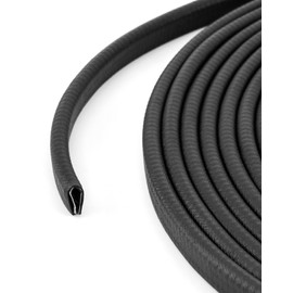 QWORK 50 Feet EPDM Rubber Edge Trim Seal Strip, Fits Edge 1/16" to 1/8"