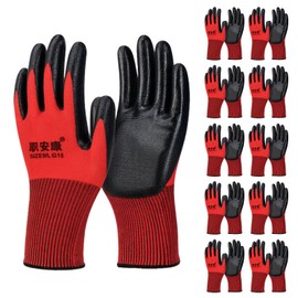 koundeneko Work Gloves, Set of 10, Anti-Slip, Stretchable, Breathable, Mechanic Gloves, Multi-purpose, Reinforcement, Work Gloves, Prospection, Maintenance, Rescue, Transportation, Logistics