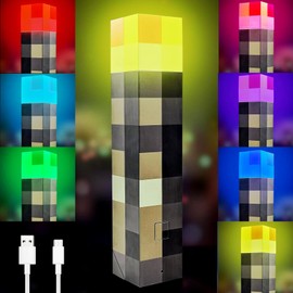 hopanrel LED Wall Torch Light, 7-Colour Night Light, USB Rechargeable Lighting,Hand Held & Wall Mountable Lighting Torch Lamp,Costume Cosplay Nightstand Lamp,Hallway Decor,Game Gifts and Collectibles