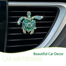 ORIESSE Sea Turtles Air Vent Clips Car Air Freshener,Ocean Theme Car Decorations Interior,Green Blue Turtle Luxury Car Accessories for Women,Refillable Outlet Car Diffuser Clip,Beach Car Decor