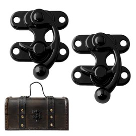 Pack of 2 Box Closure, Small Locking Hook Chest, Clasp Latch, Hasp, Clasps, Box Closure, Antique Padlock, Latch Hook Hasp Retro Clasp for Wooden Box with Lock