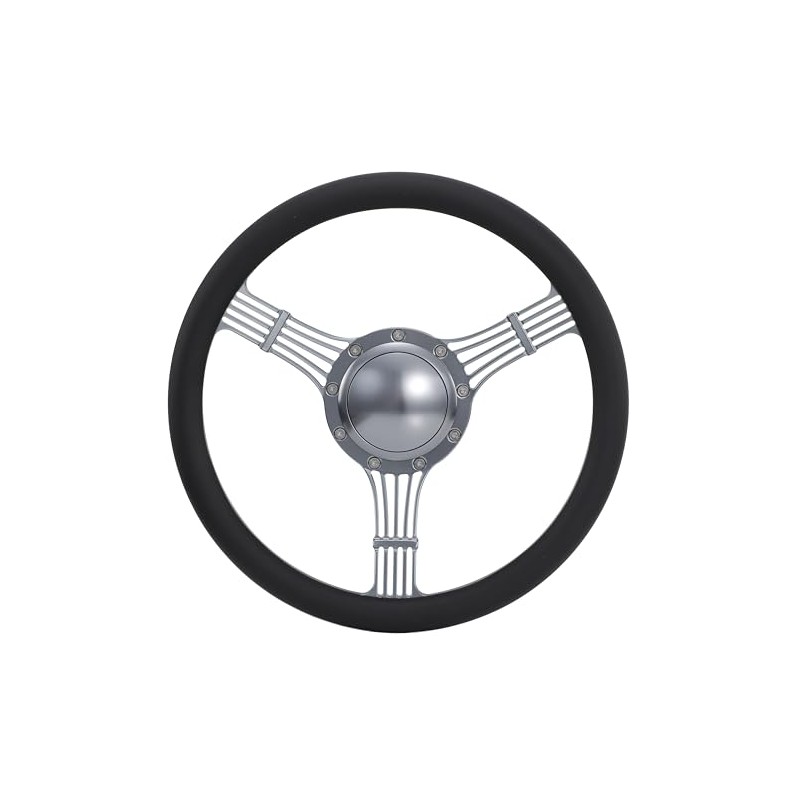 14" Gun Metal Billet Steering Wheel Half Wrap with Horn