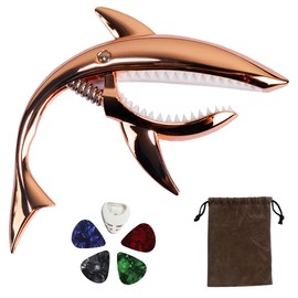 BEANPRECOY Shark Guitar Capo - Spring Capo for 6 String Acoustic and Electric Guitars, Banjo, Bass, Ukulele - Zinc Alloy Tone Clip With Velvet Pouch