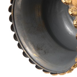 DEARMAMY Urn Planter Flower Pot Urn Classic Vase Metal Golden Urn Trumpet Vintage Flower Pots Arrangement Flowers Wedding Vase Antique French Cube Urn Pot