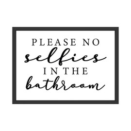 "Please No Selfies In The Bathroom" Bathroom Picture Funny Bathroom Wall Decoration Poster Wall Picture (Without Frame)