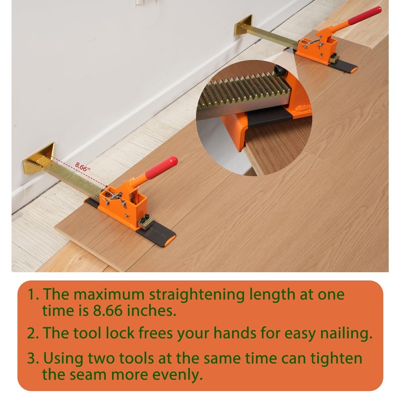 Hardwood Flooring Jack Installation Tools - Heavy Duty Ratcheting Flooring