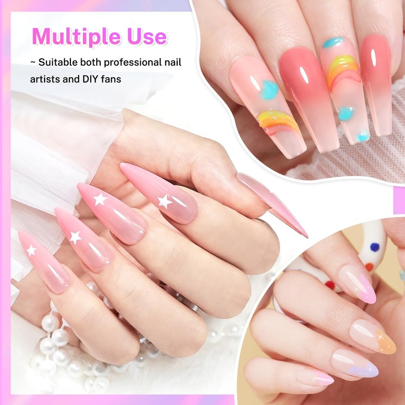 JODSONE 100PCS Soft Nail Sponges for Ombre with 1 Stainless