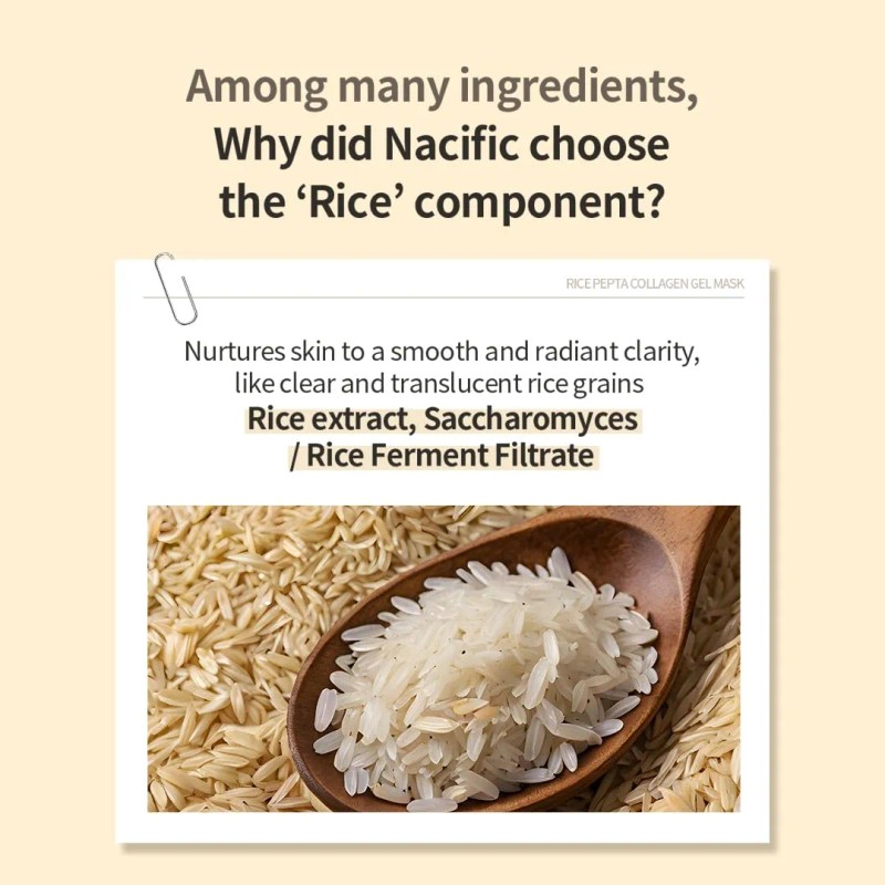 Nacific Rice Pepta - Máscara Facial De Gel De Colágeno